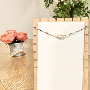 Cowrie Shell Colorful Seed Bead Choker Necklace Boho Beach 14” + Ext New